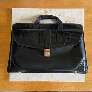 Elegant Hartmann by Lombardo Black Leather Briefcase